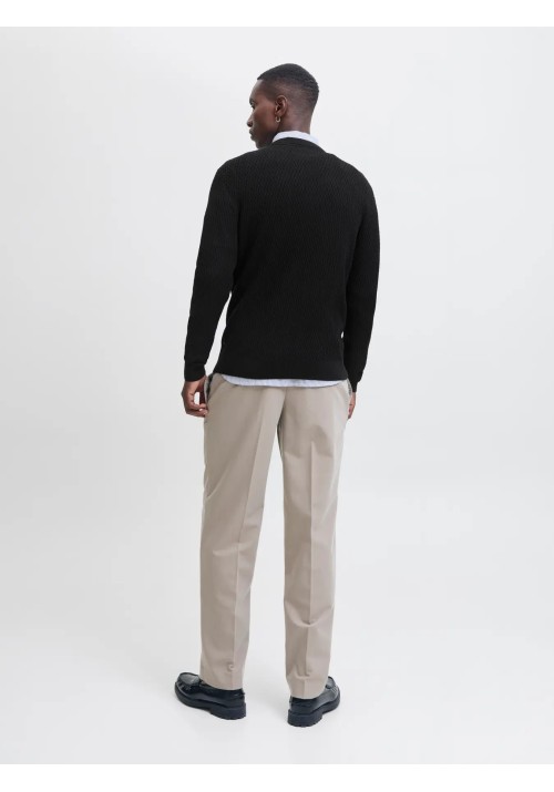 Ανδρικό Πλεκτό Βαμβακερό Jack & Jones JPRBlareagan Knit Crew Neck LN 12283381 Black