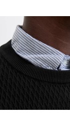 Ανδρικό Πλεκτό Βαμβακερό Jack & Jones JPRBlareagan Knit Crew Neck LN 12283381 Black