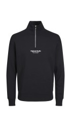 Ανδρικό Φούτερ Jack & Jones Jorvesterbro Sweat Quarter Zip HN Noos 12241777 Black