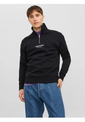 Ανδρικό Φούτερ Jack & Jones Jorvesterbro Sweat Quarter Zip HN Noos 12241777 Black