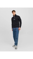 Ανδρικό Φούτερ Jack & Jones Jorvesterbro Sweat Quarter Zip HN Noos 12241777 Black