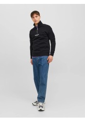 Ανδρικό Φούτερ Jack & Jones Jorvesterbro Sweat Quarter Zip HN Noos 12241777 Black