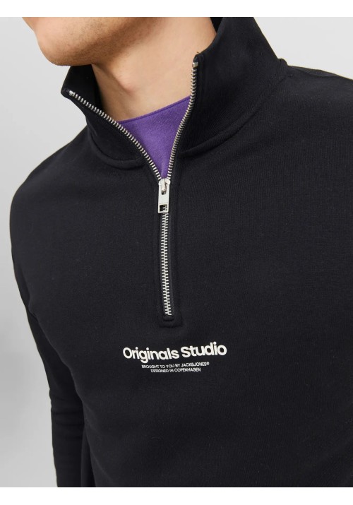 Ανδρικό Φούτερ Jack & Jones Jorvesterbro Sweat Quarter Zip HN Noos 12241777 Black