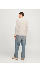 Ανδρικό Πλεκτό Βαμβακερό Jack & Jones Jjecooper Knit Crew Neck Noos 12258407 Oatmeal melange