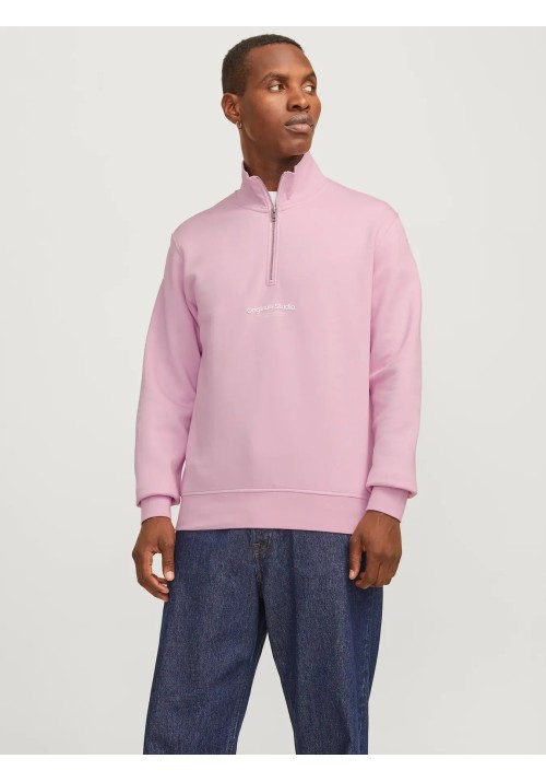 Ανδρικό Φούτερ Jack & Jones Jorvesterbro Sweat Quarter Zip HN Noos 12241777 Tickled Pink