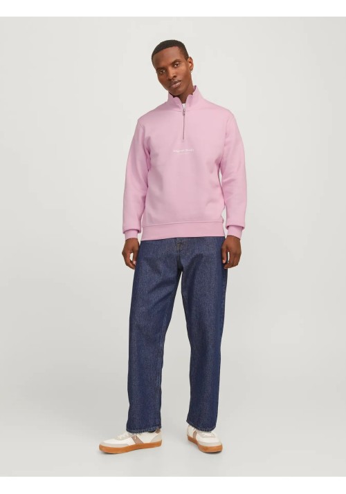 Ανδρικό Φούτερ Jack & Jones Jorvesterbro Sweat Quarter Zip HN Noos 12241777 Tickled Pink