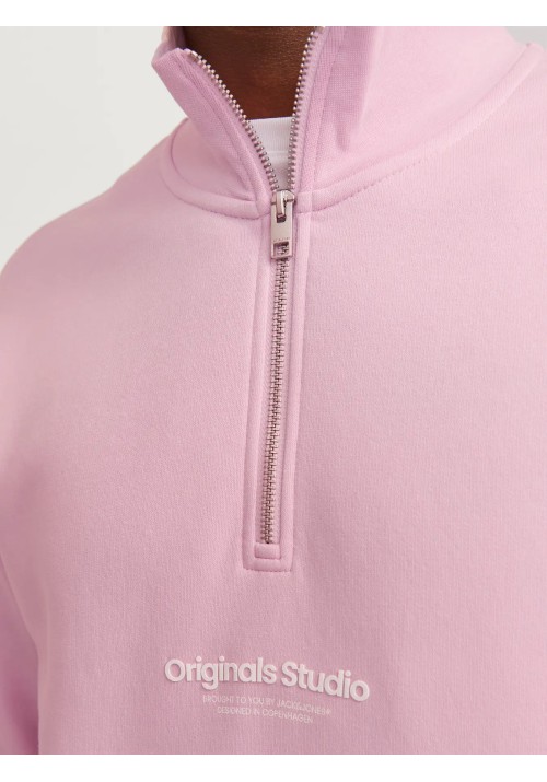Ανδρικό Φούτερ Jack & Jones Jorvesterbro Sweat Quarter Zip HN Noos 12241777 Tickled Pink