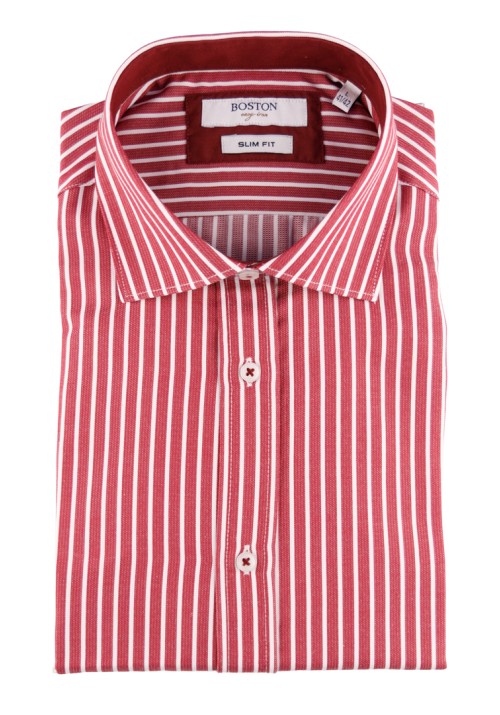 Ανδρικό Πουκάμισο Slim Fit Boston 704-4 Κόκκινο