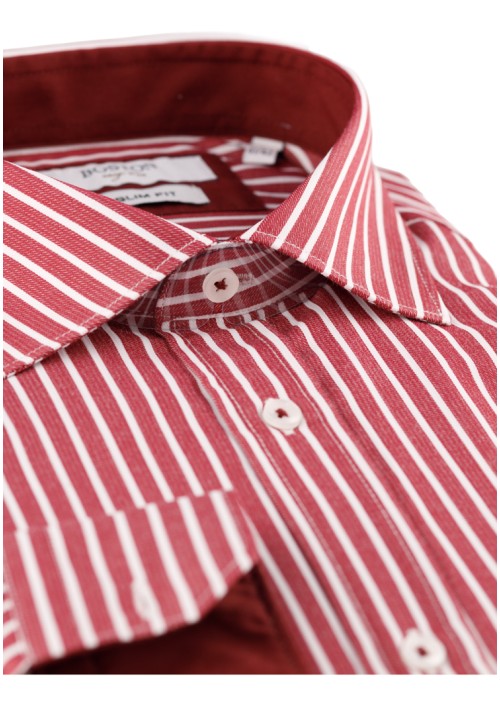 Ανδρικό Πουκάμισο Slim Fit Boston 704-4 Κόκκινο