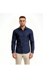 Ανδρικό Πουκάμισο Slim Fit Boston 95023-465-2 Μπλε