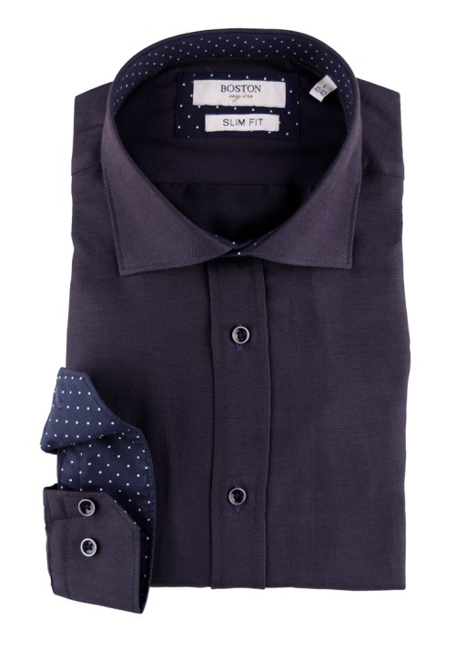 Ανδρικό Πουκάμισο Slim Fit Boston 9502-465-2 Μπλε