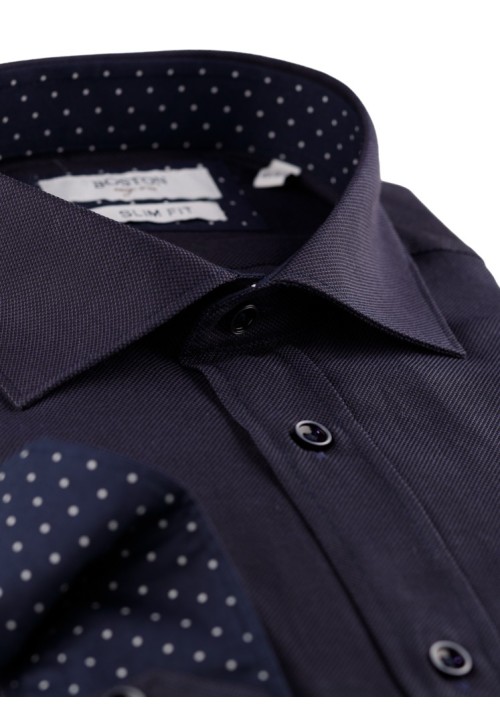 Ανδρικό Πουκάμισο Slim Fit Boston 9502-465-2 Μπλε