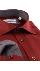 Ανδρικό Πουκάμισο Slim Fit Boston 95022-492-1 Μπορντό