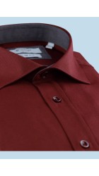 Ανδρικό Πουκάμισο Slim Fit Boston 95022-492-1 Μπορντό
