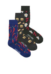 Ανδρικές Κάλτσες  Jack & Jones JAChot Food Socks 3 Pack Πολύχρωμες Ανδρικές Κάλτσες  Jack & Jones JAChot Food Socks 3 Pack Πολύχρωμες