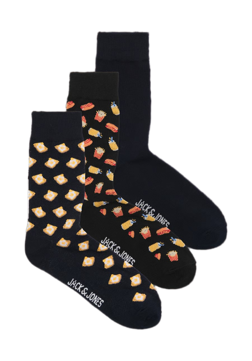 Ανδρικές Κάλτσες 3 Pack Jack & Jones Jackevin Food Socks 3 Pack 12301345 Black/Sky captai Ανδρικές Κάλτσες 3 Pack Jack & Jones Jackevin Food Socks 3 Pack 12301345 Black/Sky captai