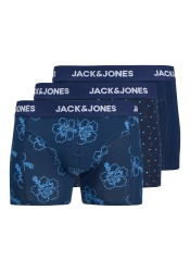 Ανδρικά Μποξεράκια 3Pack Jack & Jones Jacanthony Print Trunks 3 Pack Noos 12298171 Pageant Blue Pageant Blue - Navy Blazer