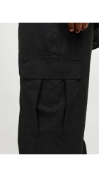 Ανδρικό Παντελόνι Λινό Cargo Jack & Jones JPSTKarl Summer Cargo SN Styd 12268352 Mαύρο