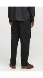 Ανδρικό Παντελόνι Λινό Cargo Jack & Jones JPSTKarl Summer Cargo SN Styd 12268352 Mαύρο
