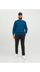 Ανδρικό Παντελόνι Chino Plus Size Jack & Jones JPSTMarco JJDave 12243603 Μαύρο