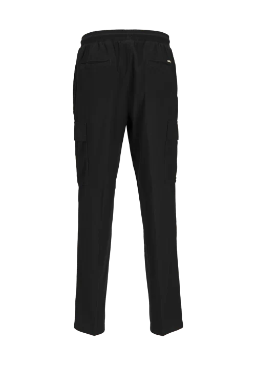 Ανδρικό Παντελόνι Λινό Cargo Jack & Jones JPSTKarl Summer Cargo SN Styd 12268352 Mαύρο