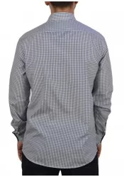 Ανδρικό Πουκάμισο Slim Fit Boston 201-1 Καρό Λευκό