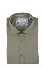 Ανδρικό Πουκάμισο Slim Fit Boston 203-1-2 Λαδί