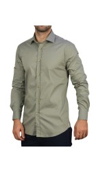 Ανδρικό Πουκάμισο Slim Fit Boston 203-1-2 Λαδί