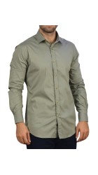 Ανδρικό Πουκάμισο Slim Fit Boston 203-1-2 Λαδί