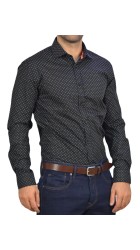 Ανδρικό Πουκάμισο Slim Fit Boston 2143-21.1 Μαύρο