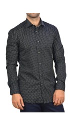 Ανδρικό Πουκάμισο Slim Fit Boston 2143-25-1 Μαύρο Ανδρικό Πουκάμισο Slim Fit Boston 2143-25-1 Μαύρο
