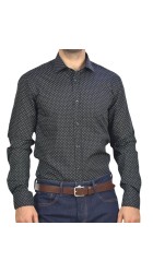 Ανδρικό Πουκάμισο Slim Fit Boston 2143-25-1 Μαύρο Ανδρικό Πουκάμισο Slim Fit Boston 2143-25-1 Μαύρο