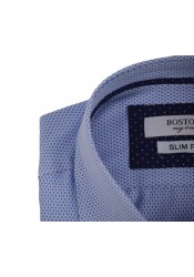 Ανδρικό Πουκάμισο Slim Fit Boston 28877-1-2 Γαλάζιο