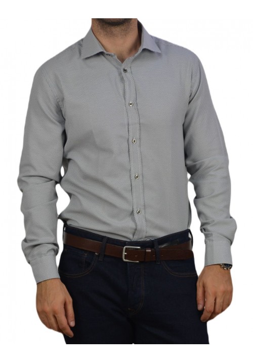 Ανδρικό Πουκάμισο Slim Fit Boston 28877-2-1 Γκρι