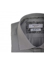 Ανδρικό Πουκάμισο Slim Fit Boston 28877-2-1 Γκρι