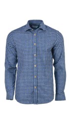 Ανδρικό Πουκάμισο Φανέλα με Στενή Γραμμή Boston 3444-1 Καρό Μπλε