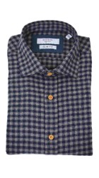 Ανδρικό Πουκάμισο με Στενή Γραμμή Φανέλα Boston 3444-6 Γκρι