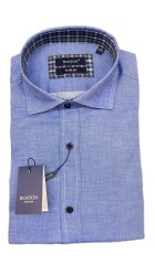 Ανδρικό Πουκάμισο με Στενή Γραμμή Boston 401-2 Γαλάζιο