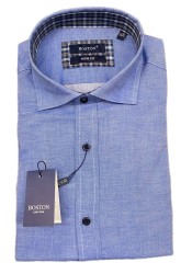 Ανδρικό Πουκάμισο με Στενή Γραμμή Boston 401-2 Γαλάζιο