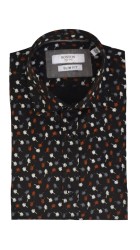 Ανδρικό Πουκάμισο Slim Fit Boston 606-3 Μαύρο