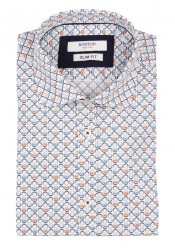 Ανδρικό Πουκάμισο Slim Fit Boston 607-2 Λευκό