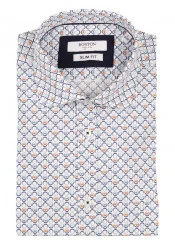 Ανδρικό Πουκάμισο Slim Fit Boston 607-2 Λευκό
