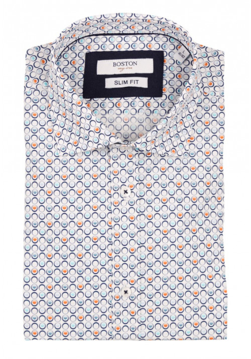 Ανδρικό Πουκάμισο Slim Fit Boston 607-2 Λευκό