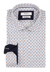 Ανδρικό Πουκάμισο Slim Fit Boston 607-2 Λευκό