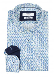 Ανδρικό Πουκάμισο Slim Fit Boston 607-3 Γαλάζιο