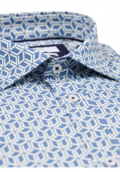 Ανδρικό Πουκάμισο Slim Fit Boston 607-3 Γαλάζιο