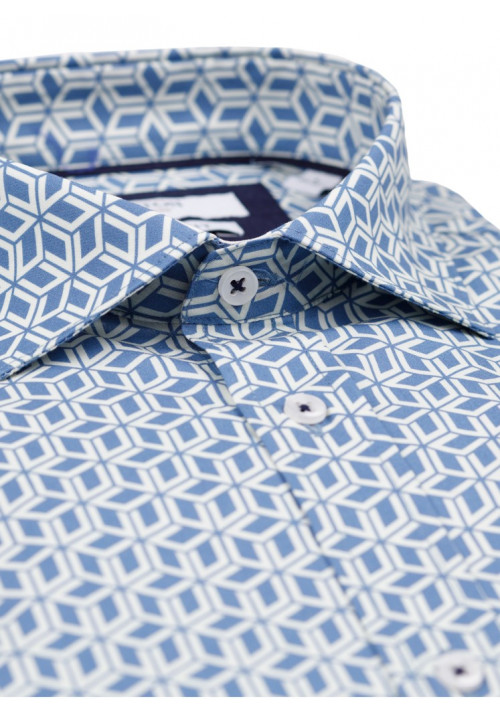 Ανδρικό Πουκάμισο Slim Fit Boston 607-3 Γαλάζιο