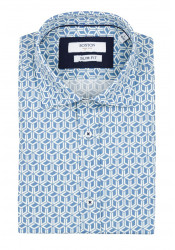 Ανδρικό Πουκάμισο Slim Fit Boston 607-3 Γαλάζιο