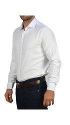 Ανδρικό Πουκάμισο Slim Fit Boston 9052-00 Λευκό