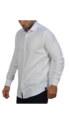 Ανδρικό Πουκάμισο Slim Fit Boston 9052-00 Λευκό